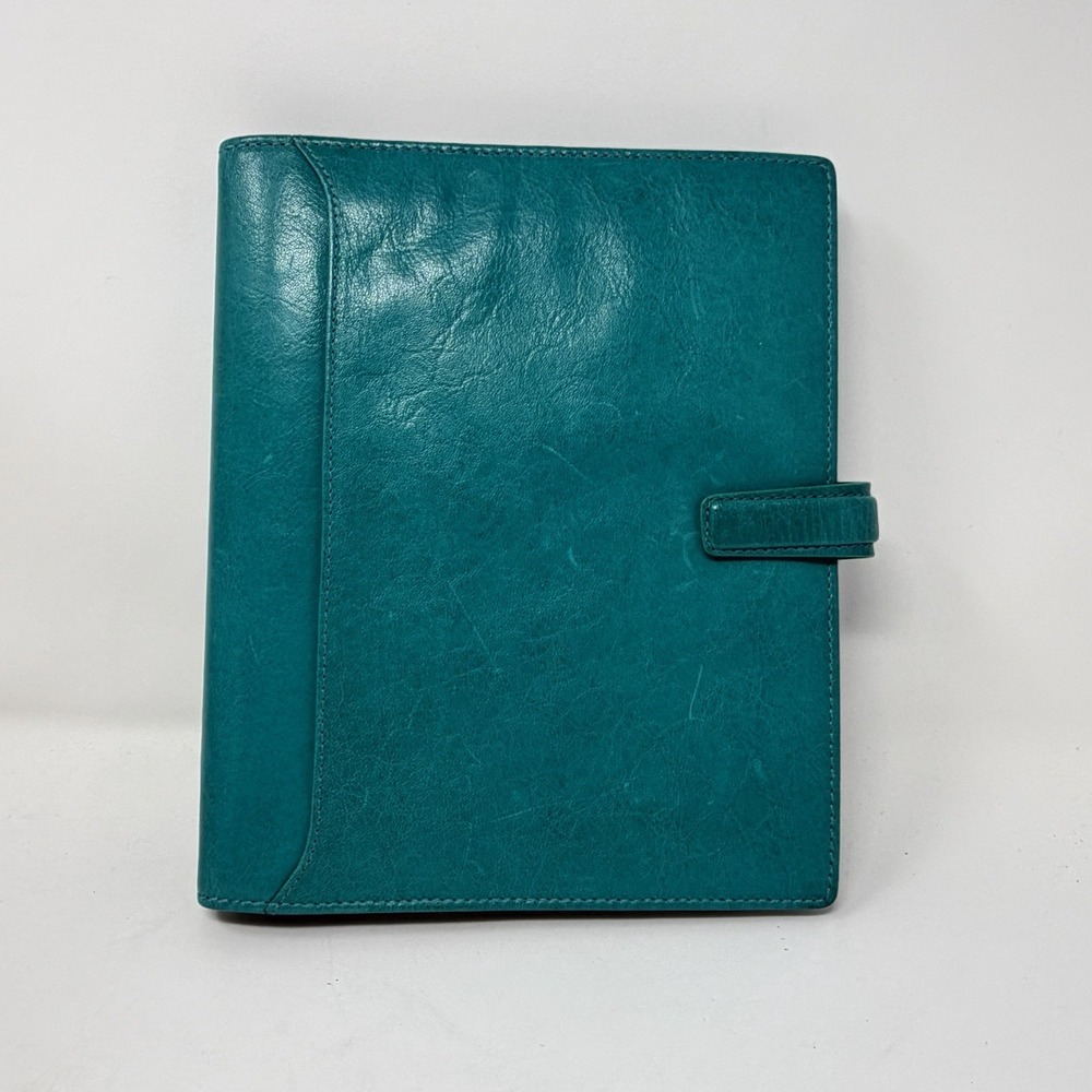Filofax Lockwood A5 Organizer Teal Leather Planner Deluxe Zip Inserts - Picture 12 of 12